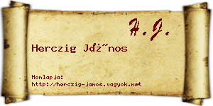 Herczig János névjegykártya