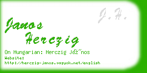 janos herczig business card